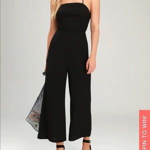 Lulu’s Black Lace Up Jumpsuit